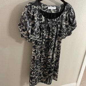 Trina Turk mini dress. Black and great floral motif.